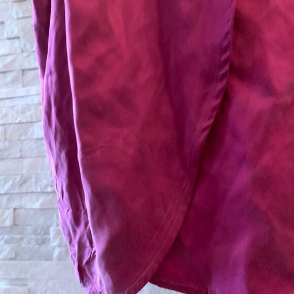 MAISON - Short Pink silk Dress - Illusion Neckline - Plegged type skirt - Large - Picture 8 of 10